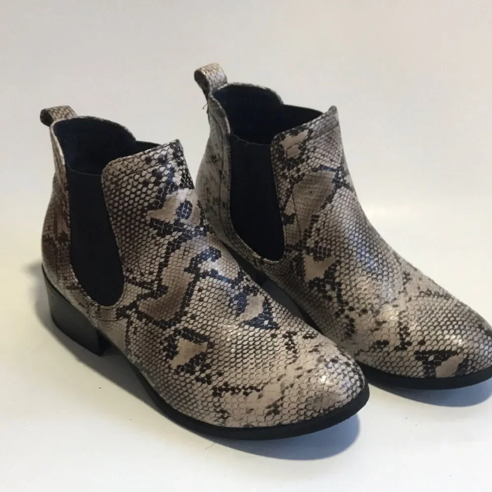 Coconuts by Matisse Snake Print Ankle Boots 7.5